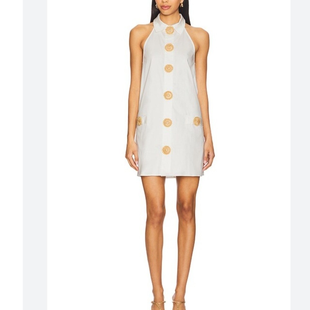 My Beachy Side Amber Mini Dress White Cotton Resort Crochet Medallion New Size M